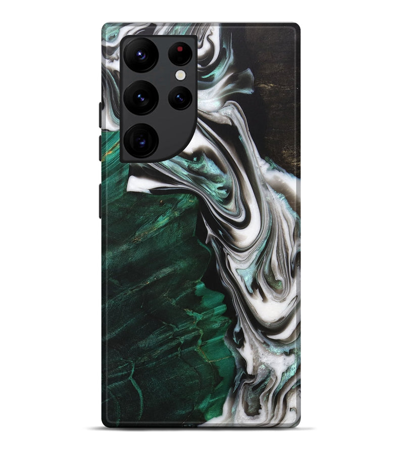 Galaxy S22 Ultra Wood+Resin Live Edge Phone Case - Odin (Black & White, 702933)