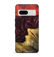 Pixel 7 Wood+Resin Live Edge Phone Case - Kali (Red, 702948)