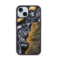 iPhone 15 Wood+Resin Phone Case - Kehlani (Black & White, 703174)