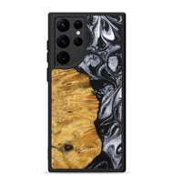 Galaxy S22 Ultra Wood+Resin Phone Case - Trenton (Black & White, 703177)