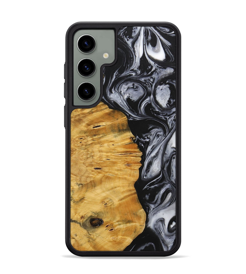Galaxy S24 Plus Wood+Resin Phone Case - Trenton (Black & White, 703177)