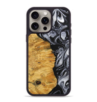 iPhone 15 Pro Max Wood+Resin Phone Case - Trenton (Black & White, 703177)