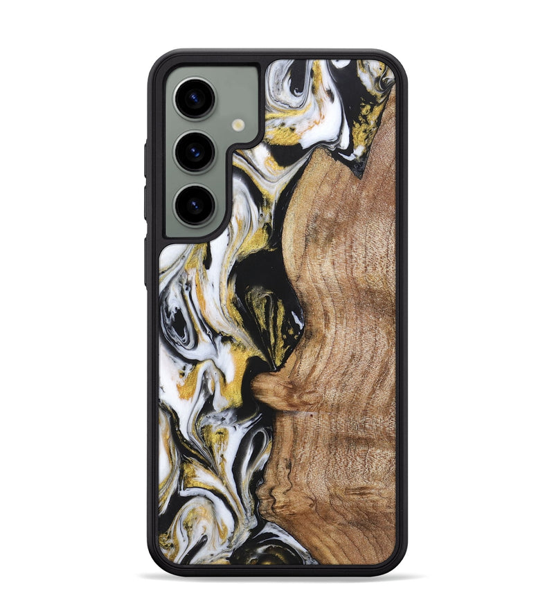 Galaxy S24 Plus Wood+Resin Phone Case - Ashlyn (Black & White, 703178)