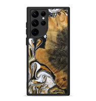 Galaxy S22 Ultra Wood+Resin Phone Case - Ervin (Black & White, 703181)