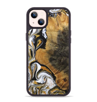 iPhone 14 Plus Wood+Resin Phone Case - Ervin (Black & White, 703181)