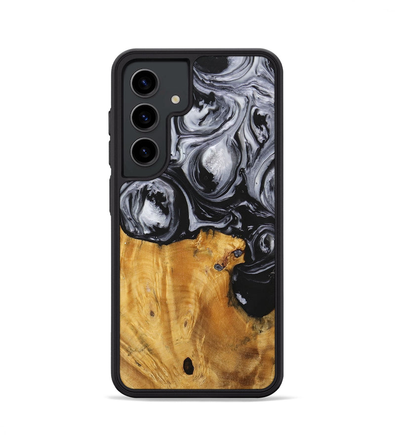 Galaxy S24 Wood+Resin Phone Case - Sydney (Black & White, 703183)