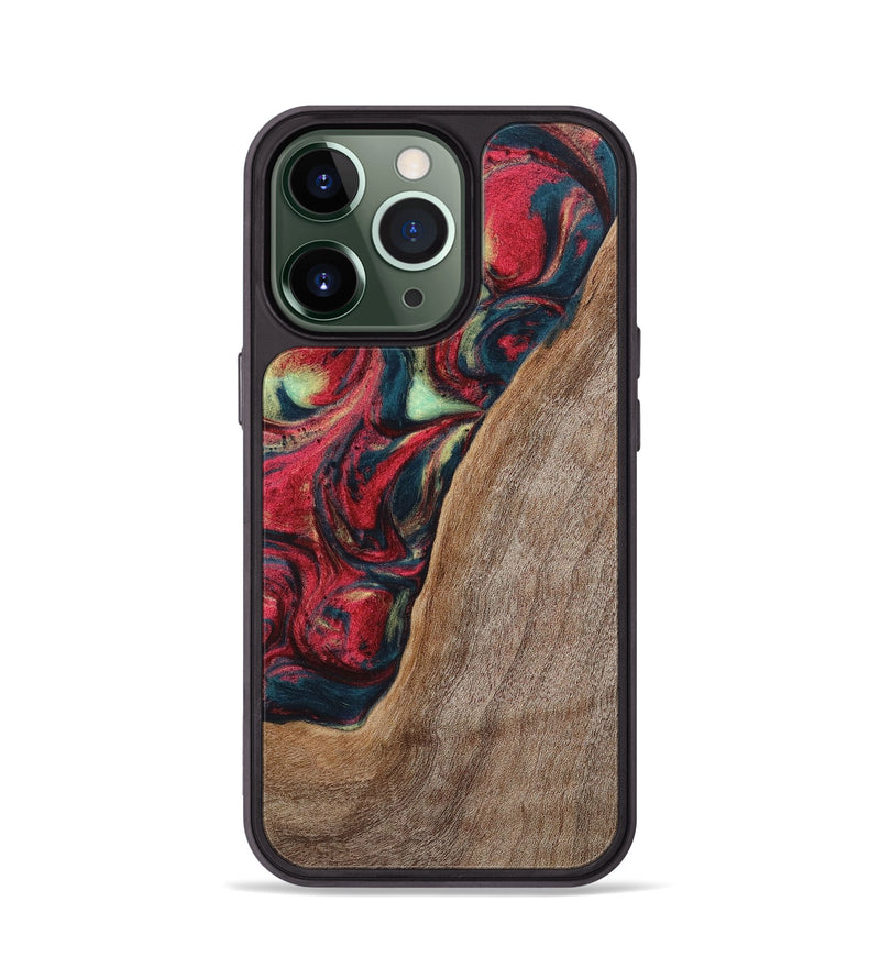 iPhone 13 Pro Wood+Resin Phone Case - Carolyn (Red, 703197)