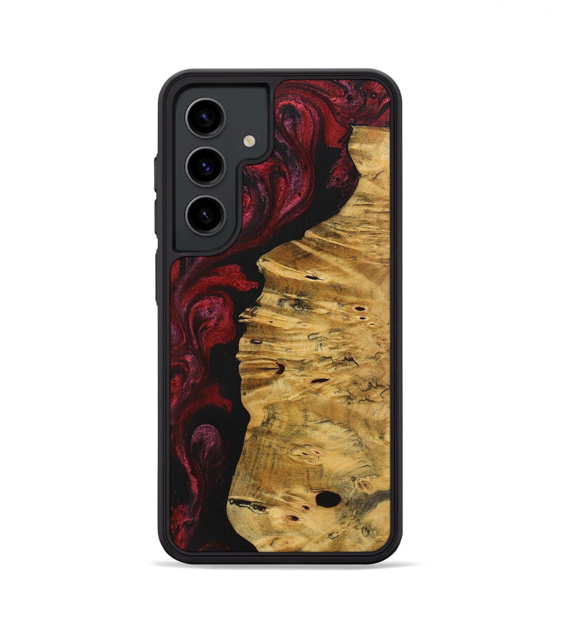 Galaxy S24 Wood+Resin Phone Case - Tamika (Red, 703203)