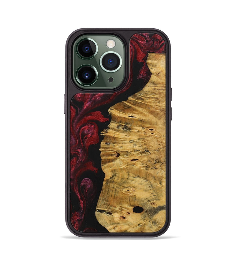 iPhone 13 Pro Wood+Resin Phone Case - Tamika (Red, 703203)