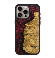 iPhone 15 Pro Max Wood+Resin Phone Case - Tamika (Red, 703203)