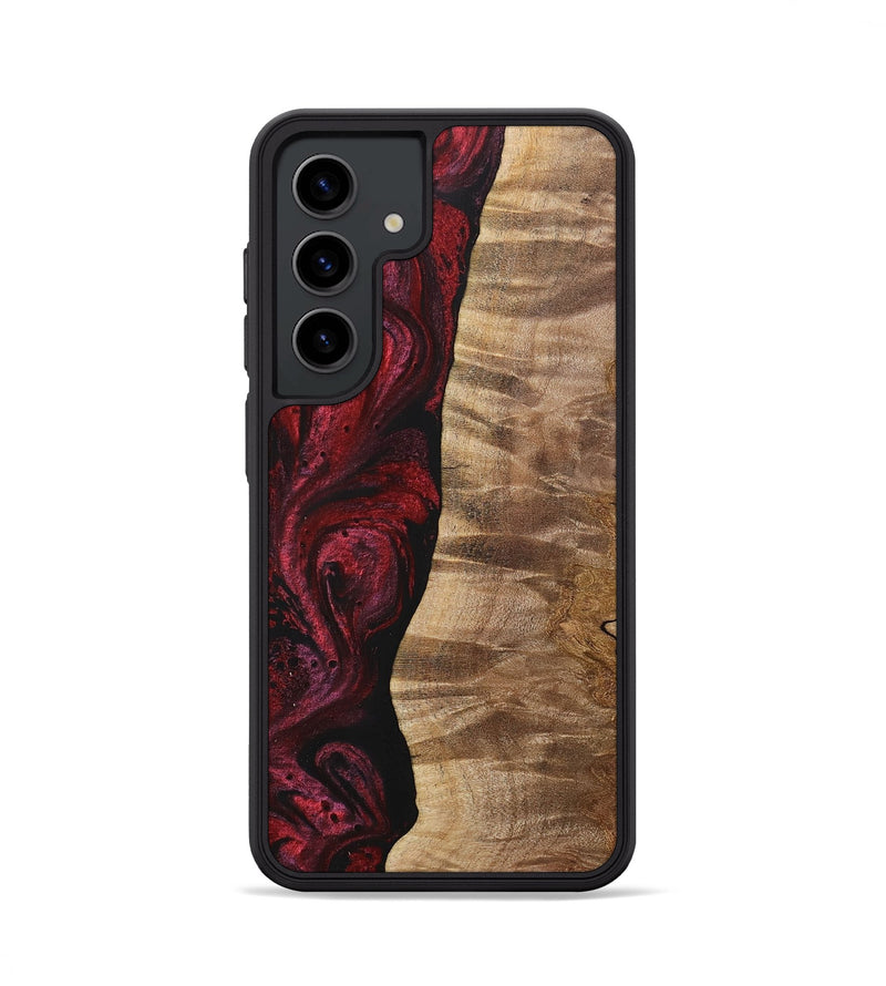 Galaxy S24 Wood+Resin Phone Case - Zoe (Red, 703205)