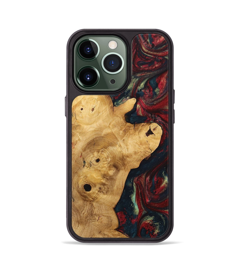 iPhone 13 Pro Wood+Resin Phone Case - Keegan (Red, 703206)