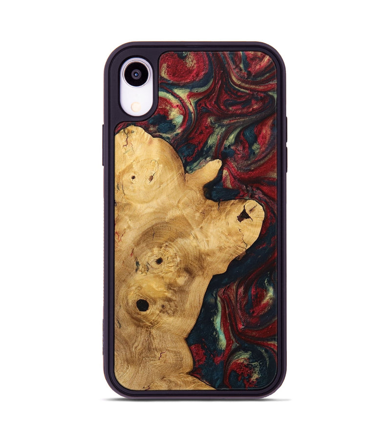 iPhone Xr Wood+Resin Phone Case - Keegan (Red, 703206)