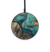 Circle Wood+Resin Wireless Charger - Brooklyn (Teal & Gold, 703276)