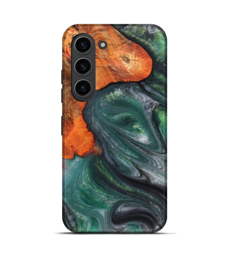 Galaxy S23 Wood+Resin Live Edge Phone Case - Jeremiah (Green, 703373)