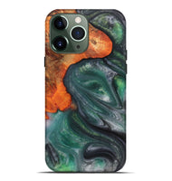 iPhone 13 Pro Max Wood+Resin Live Edge Phone Case - Jeremiah (Green, 703373)