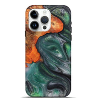 iPhone 15 Pro Max Wood+Resin Live Edge Phone Case - Jeremiah (Green, 703373)
