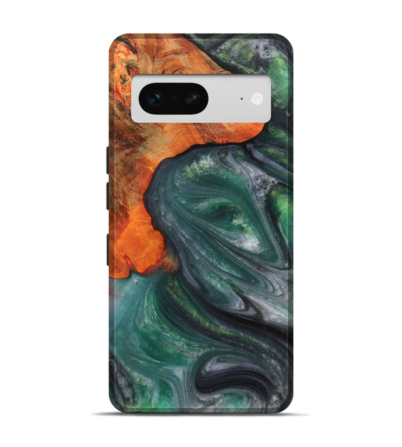 Pixel 7 Wood+Resin Live Edge Phone Case - Jeremiah (Green, 703373)
