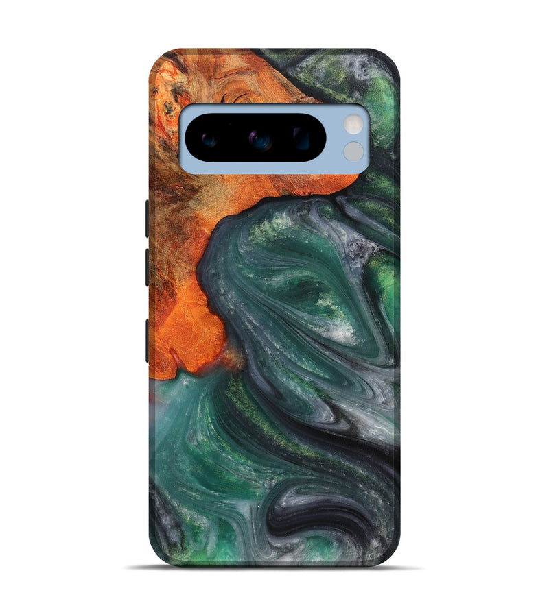 Pixel 8 Pro Wood+Resin Live Edge Phone Case - Jeremiah (Green, 703373)