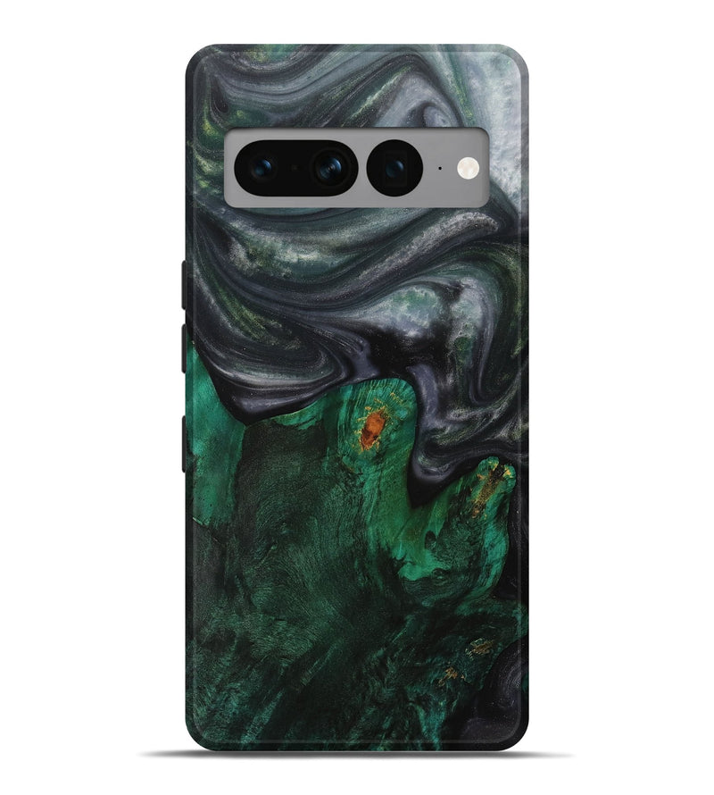 Pixel 7 Pro Wood+Resin Live Edge Phone Case - Julio (Green, 703374)