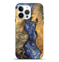 iPhone 15 Pro Max Wood+Resin Live Edge Phone Case - Messiah (Blue, 703380)