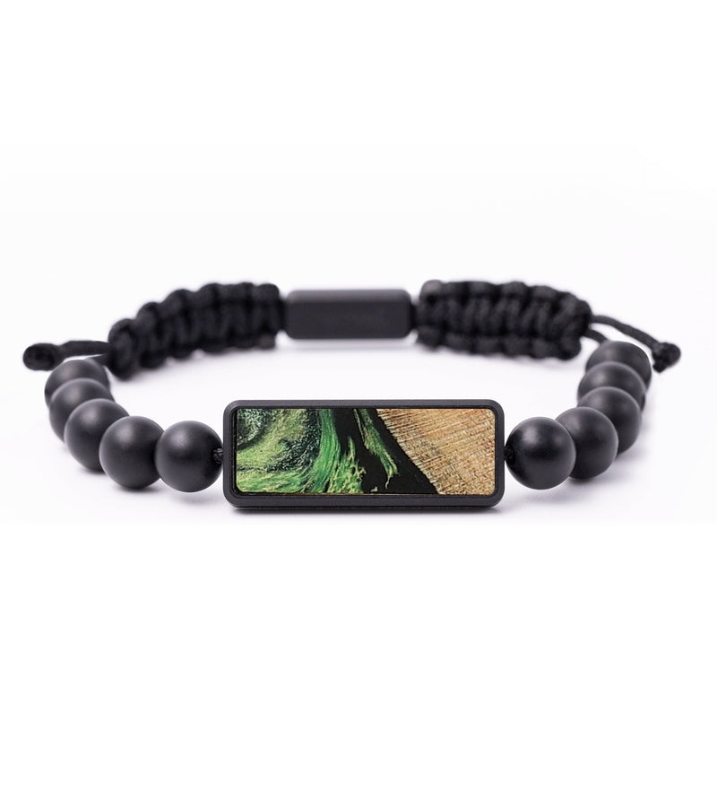 Onyx Bead Wood+Resin Bracelet - Latonya (Green, 703419)