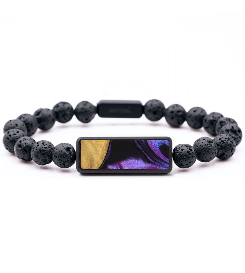Lava Bead Wood+Resin Bracelet - Tami (Purple, 703497)