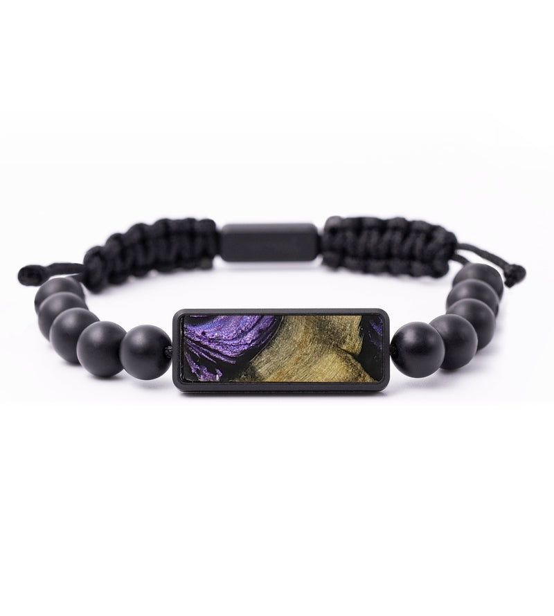 Onyx Bead Wood+Resin Bracelet - Juliana (Purple, 703502)