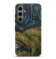 Galaxy S24 Plus Wood+Resin Live Edge Phone Case - Merle (Teal & Gold, 703575)
