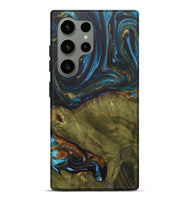 Galaxy S24 Ultra Wood+Resin Live Edge Phone Case - Merle (Teal & Gold, 703575)