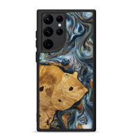 Galaxy S22 Ultra Wood+Resin Phone Case - Maude (Teal & Gold, 703639)