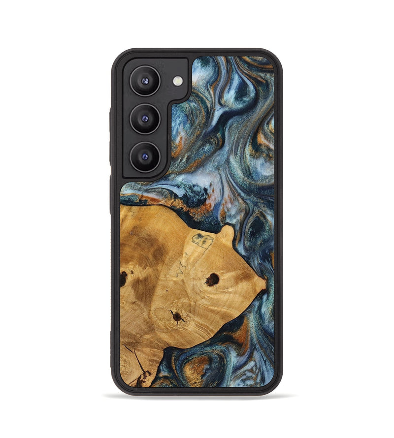 Galaxy S23 Wood+Resin Phone Case - Maude (Teal & Gold, 703639)