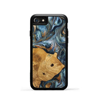 iPhone SE Wood+Resin Phone Case - Maude (Teal & Gold, 703639)