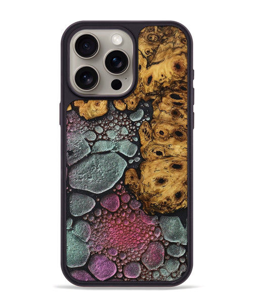 iPhone 15 Pro Max Wood+Resin Phone Case - Sallie (Chameleon, 706634)