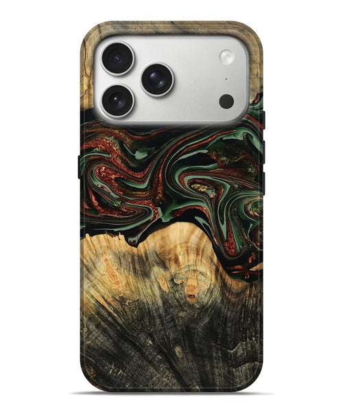 iPhone 17 Pro Max Wood Live Edge Phone Case - Dream (Green, 790616)