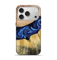 iPhone 17 Pro Wood Live Edge Phone Case - Saint (Blue, 790777)
