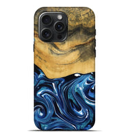 iPhone 16 Pro Max Wood Live Edge Phone Case - Charlie (Blue, 790812)