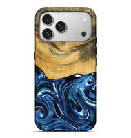 iPhone 17 Pro Max Wood Live Edge Phone Case - Charlie (Blue, 790812)