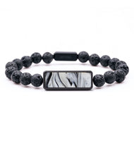Lava Bead ResinArt Bracelet - Itzel (Black & White, 792151)