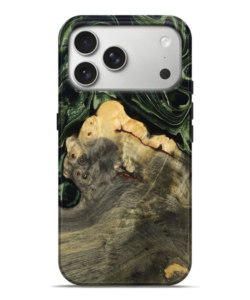 iPhone 17 Pro Max Wood Live Edge Phone Case - Tre (Green, 793849)