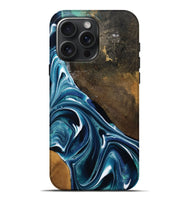 iPhone 16 Pro Max Wood Live Edge Phone Case - Joziah (Blue, 795570)