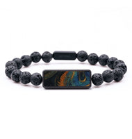 Lava Bead ResinArt Bracelet - Knox (Teal & Gold, 796091)