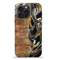 iPhone 16 Pro Max Wood Live Edge Phone Case - Morris (Black & White, 796383)