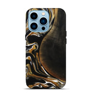 iPhone 14 Pro Wood Live Edge Phone Case - Dangelo (Black & White, 796384)