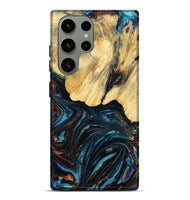Galaxy S23 Ultra Wood Live Edge Phone Case - Chelsey (Teal & Gold, 796827)