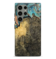 Galaxy S23 Ultra Wood Live Edge Phone Case - Rhys (Teal & Gold, 796834)