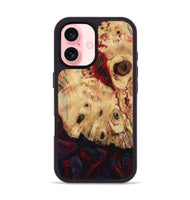 iPhone 16 Wood Phone Case - Davion (Red, 799156)