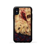 iPhone Xs Wood Phone Case - Davion (Red, 799156)