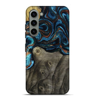 Galaxy S23 Plus Wood Live Edge Phone Case - Enrique (Teal & Gold, 799228)