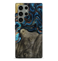 Galaxy S23 Ultra Wood Live Edge Phone Case - Enrique (Teal & Gold, 799228)